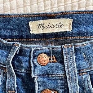 Madewell High-rise Raw Hem Button Fly Skinny Jean